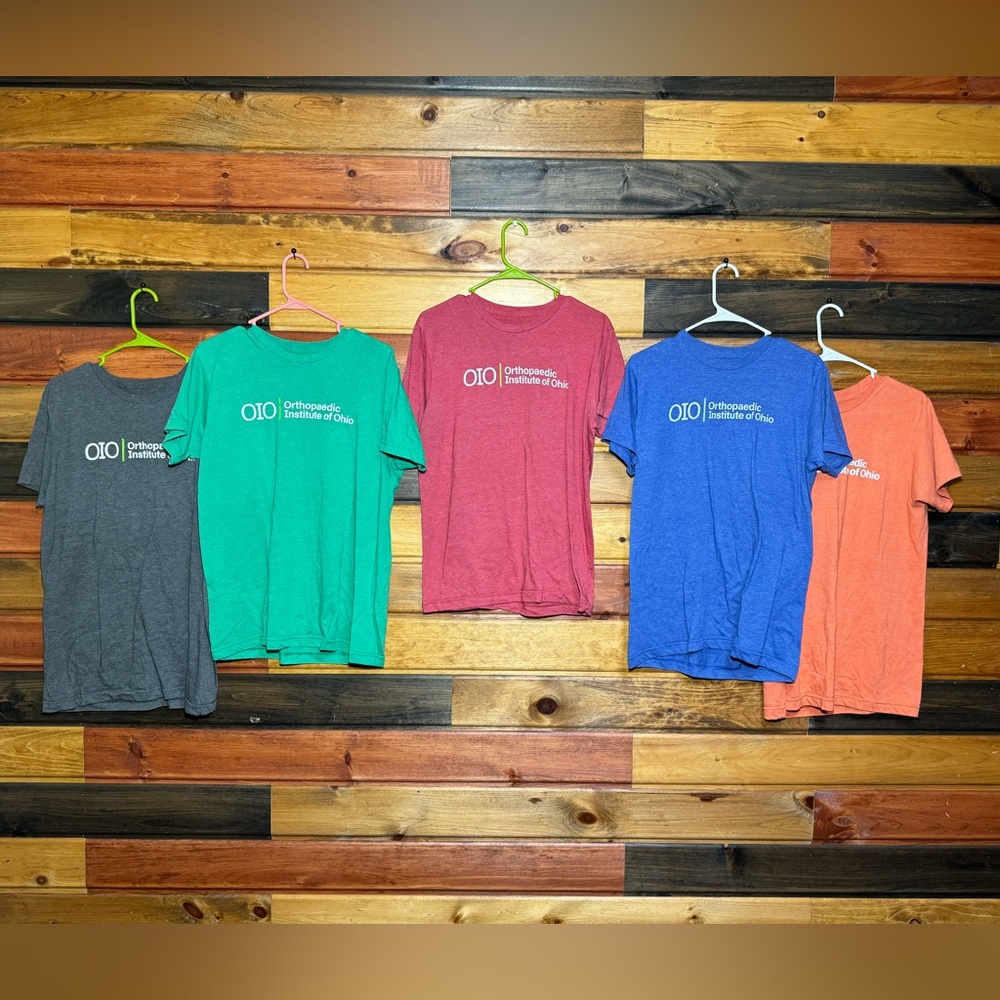 OIO (Orthopaedic Institute of Ohio, Lima, OH) screen-printed logo t-shirts